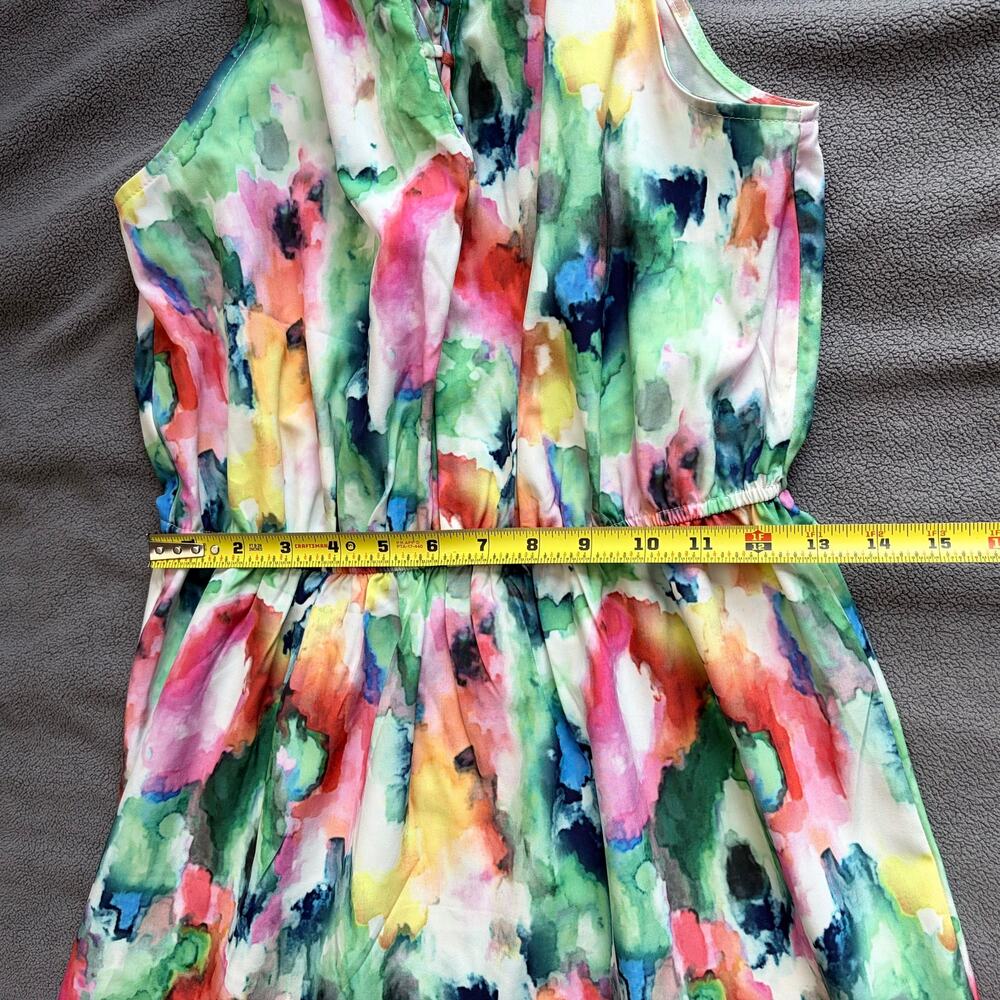 Stella and Julie Maxi Dress Women Medium Pink Green Abstract Floral Organic - Picture 5 of 10